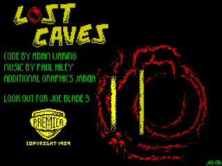 Lost Caves title screen for ZX Spectrum